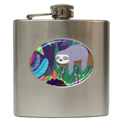 Sloth In Nature Hip Flask (6 Oz)