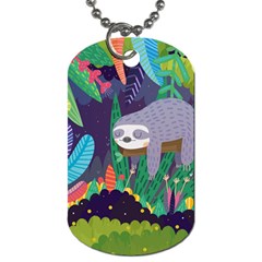 Sloth In Nature Dog Tag (two Sides) by Mjdaluz