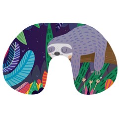 Sloth In Nature Travel Neck Pillows by Mjdaluz