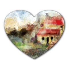 Old Spanish Village Heart Mousepads by digitaldivadesigns