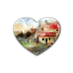 Old Spanish Village Heart Coaster (4 Pack)  by digitaldivadesigns