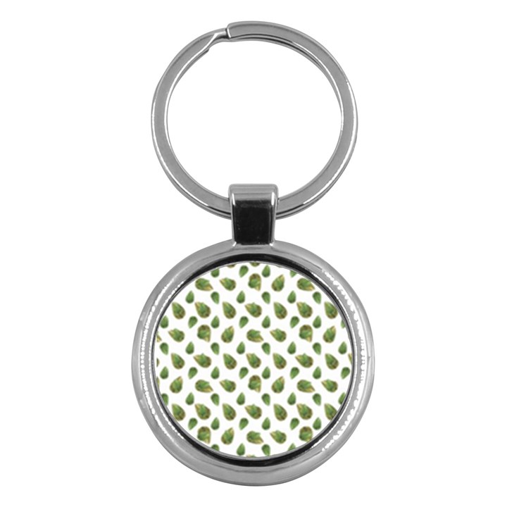 Leaves Motif Nature Pattern Key Chains (Round) 