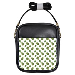 Leaves Motif Nature Pattern Girls Sling Bags by dflcprints