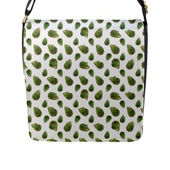 Leaves Motif Nature Pattern Flap Messenger Bag (l)  by dflcprints