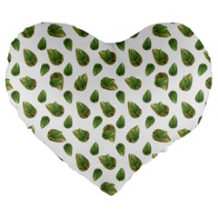 Leaves Motif Nature Pattern Large 19  Premium Flano Heart Shape Cushions by dflcprints