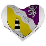 County Wexford Coat of Arms  Large 19  Premium Flano Heart Shape Cushions Back