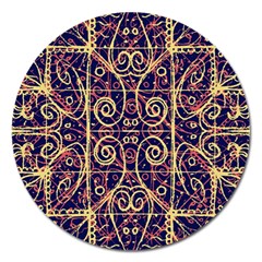 Tribal Ornate Pattern Magnet 5  (round)