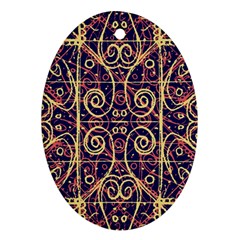 Tribal Ornate Pattern Oval Ornament (two Sides) by dflcprints