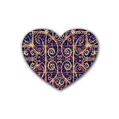 Tribal Ornate Pattern Heart Coaster (4 Pack)  by dflcprints