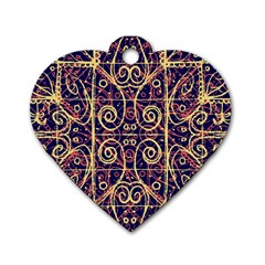 Tribal Ornate Pattern Dog Tag Heart (one Side) by dflcprints