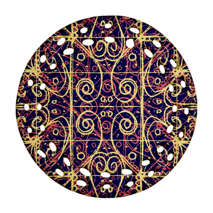 Tribal Ornate Pattern Round Filigree Ornament (Two Sides)