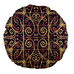 Tribal Ornate Pattern Large 18  Premium Round Cushions by dflcprints