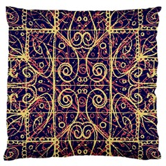 Tribal Ornate Pattern Large Flano Cushion Case (one Side) by dflcprints