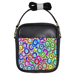 Colorful Ovals              Girls Sling Bag by LalyLauraFLM