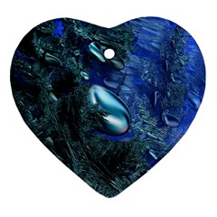 Shiny Blue Pebbles Ornament (heart) by linceazul