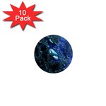 Shiny Blue Pebbles 1  Mini Magnet (10 pack) 