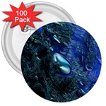 Shiny Blue Pebbles 3  Buttons (100 pack) 