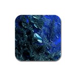 Shiny Blue Pebbles Rubber Square Coaster (4 pack) 