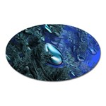 Shiny Blue Pebbles Oval Magnet