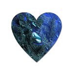 Shiny Blue Pebbles Heart Magnet