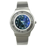 Shiny Blue Pebbles Stainless Steel Watch