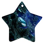 Shiny Blue Pebbles Star Ornament (Two Sides)