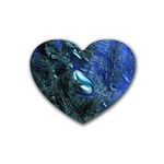 Shiny Blue Pebbles Heart Coaster (4 pack) 