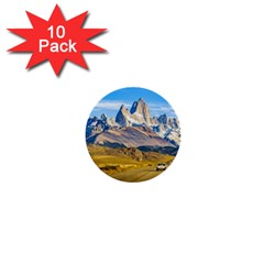 Snowy Andes Mountains, El Chalten, Argentina 1  Mini Buttons (10 Pack)  by dflcprints