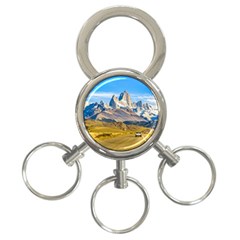 Snowy Andes Mountains, El Chalten, Argentina 3-ring Key Chains