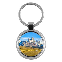 Snowy Andes Mountains, El Chalten, Argentina Key Chains (round)  by dflcprints