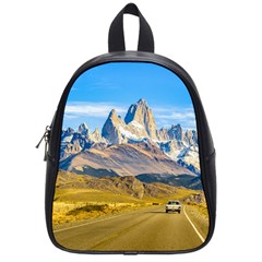 Snowy Andes Mountains, El Chalten, Argentina School Bags (small)  by dflcprints