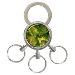 Green And Gold Abstract 3-Ring Key Chains