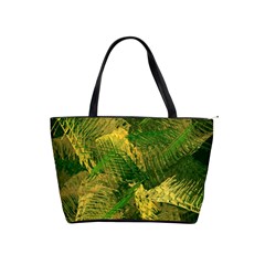 Green And Gold Abstract Shoulder Handbags