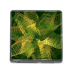 Green And Gold Abstract Memory Card Reader (Square)
