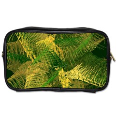 Green And Gold Abstract Toiletries Bags