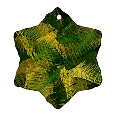 Green And Gold Abstract Ornament (Snowflake)