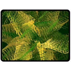 Green And Gold Abstract Double Sided Fleece Blanket (Large) 