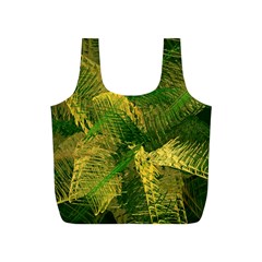 Green And Gold Abstract Full Print Recycle Bags (S) 