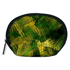 Green And Gold Abstract Accessory Pouches (Medium) 