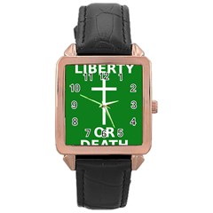 Battle Of Arklow Flag Rose Gold Leather Watch  by abbeyz71