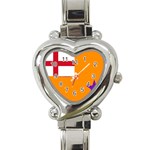 Flag of the Orange Order Heart Italian Charm Watch Front