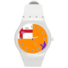 Flag Of The Orange Order Round Plastic Sport Watch (m) by abbeyz71