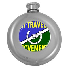 Flag Of The Irish Traveller Movement Round Hip Flask (5 Oz) by abbeyz71