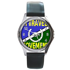 Flag Of The Irish Traveller Movement Round Metal Watch by abbeyz71