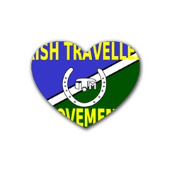Flag Of The Irish Traveller Movement Rubber Coaster (heart)  by abbeyz71