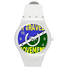 Flag Of The Irish Traveller Movement Round Plastic Sport Watch (m) by abbeyz71