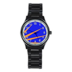 Sunburst Flag Stainless Steel Round Watch by abbeyz71