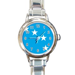 Starry Plough Flag Round Italian Charm Watch by abbeyz71