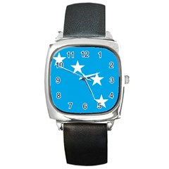 Starry Plough Flag Square Metal Watch by abbeyz71