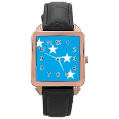 Starry Plough Flag Rose Gold Leather Watch  by abbeyz71